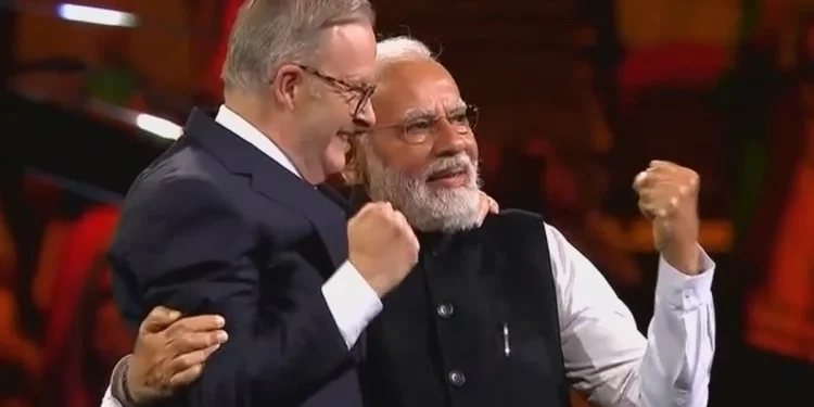 Prime Minister Narendra Modi with his Australian counterpart Anthony Albanese.